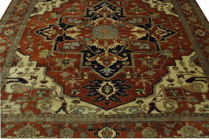 Traditional Antiquewash Sherapi Wool Hand Knotted Rug 11.9x14.8 -w20110