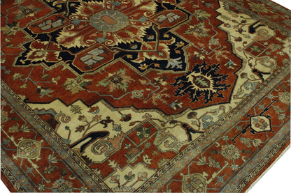 Traditional Antiquewash Sherapi Wool Hand Knotted Rug 11.9x14.8 -w20110