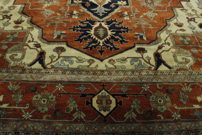 Traditional Antiquewash Sherapi Wool Hand Knotted Rug 11.9x14.8 -w20110