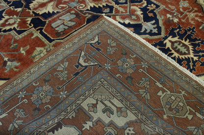 Traditional Antiquewash Sherapi Wool Hand Knotted Rug 11.9x14.8 -w20110
