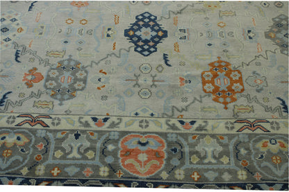 Oushak Colorful Tribal Wool Hand Knotted Rug 11.9x14.7 -w20184