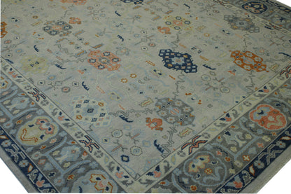 Oushak Colorful Tribal Wool Hand Knotted Rug 11.9x14.7 -w20184