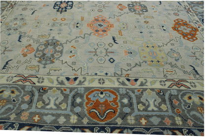 Oushak Colorful Tribal Wool Hand Knotted Rug 11.9x14.7 -w20184