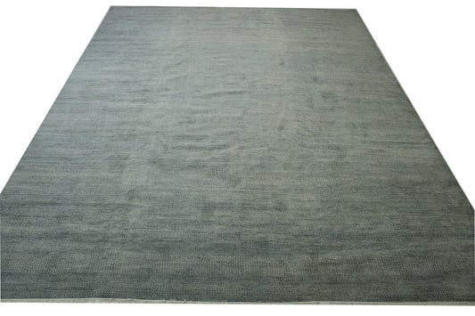 Transistional Grass Design Wool Hand Knotted Rug 11.10x15.1 -w2116