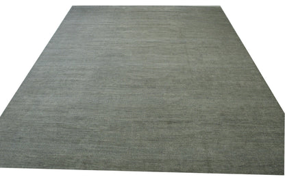 Transistional Grass Design Wool Hand Knotted Rug 12.1x14.11 -w2115