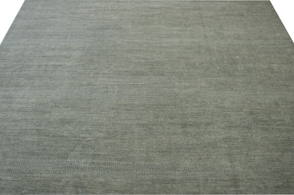 Transistional Grass Design Wool Hand Knotted Rug 12.1x14.11 -w2115