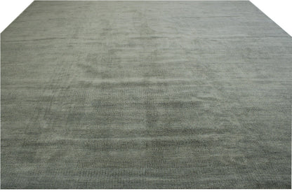 Transistional Grass Design Wool Hand Knotted Rug 12.1x14.11 -w2115