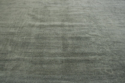 Transistional Grass Design Wool Hand Knotted Rug 12.1x14.11 -w2115