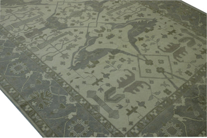 Oushak Zigler Wool Hand Knotted Rug 10.2x16.2 -w11311