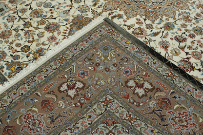 Traditional Fine Qum Wool Hand Knotted Rug 13.0x9.9 -w5017