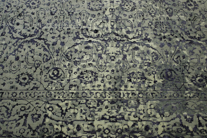 Transitional Abstract Broken Design Wool Hand Knotted Rug 10.2x14.3 -w2068