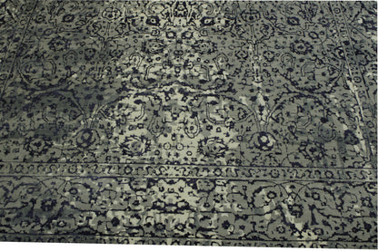 Transitional Abstract Broken Design Wool Hand Knotted Rug 10.2x14.3 -w2068