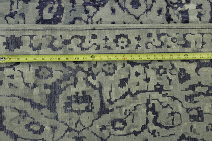 Transitional Abstract Broken Design Wool Hand Knotted Rug 10.2x14.3 -w2068