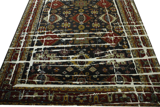 Transitional Kazak Broken Design Wool Hand Knotted Rug 9.9x13.9 -w2288