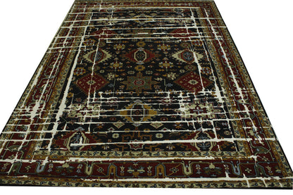 Transitional Kazak Broken Design Wool Hand Knotted Rug 9.9x13.9 -w2288