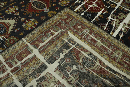 Transitional Kazak Broken Design Wool Hand Knotted Rug 9.9x13.9 -w2288