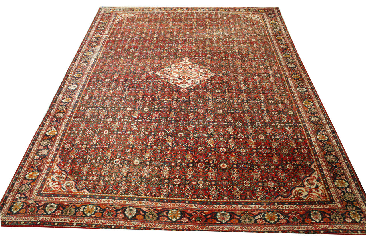 Traditional Antique Bidjar Wool Hand Knotted Rug 10.2x13.8 -w2325