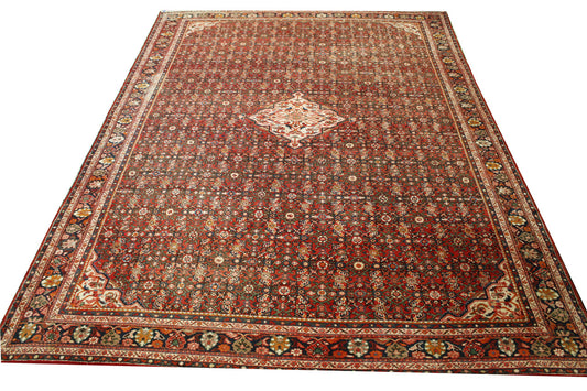 Traditional Antique Bidjar Wool Hand Knotted Rug 10.2x13.8 -w2325