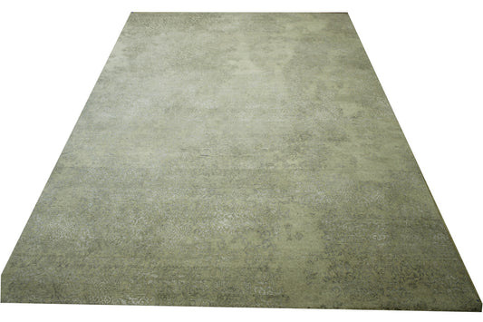 Modern Abstract Broken Design Wool/silk Hand Knotted Rug 9.6x13.5 -w11080