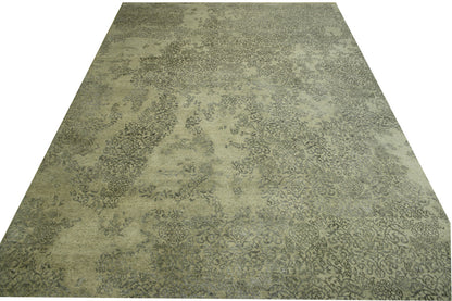 Modern Abstract Broken Design Wool/silk Hand Knotted Rug 9.6x13.5 -w11080