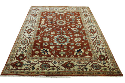 Tribal Heriz Design Wool Hand Knotted Rug 5.0X8.0 - W20096