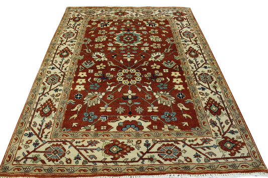 Tribal Heriz Design Wool Hand Knotted Rug 5.0X8.0 - W20096