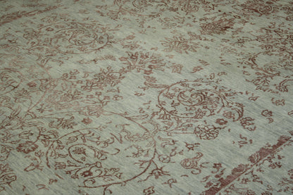 Transitional Abstract Broken Design Wool Hand Knotted Rug 10.0x14.0 -w20165