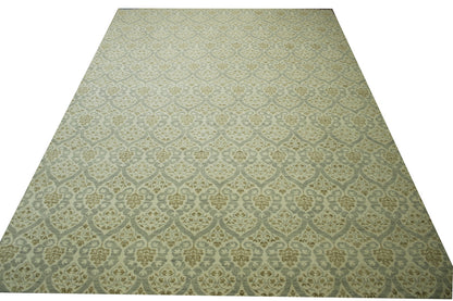 Tribal Ikat Wool Hand Knotted Rug 10.1x14.0 -b-150