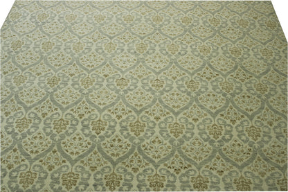 Tribal Ikat Wool Hand Knotted Rug 10.1x14.0 -b-150