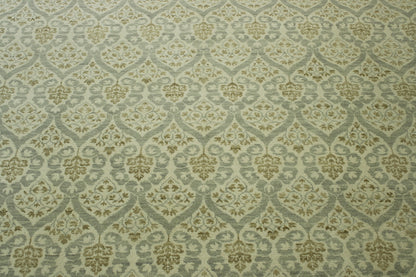 Tribal Ikat Wool Hand Knotted Rug 10.1x14.0 -b-150