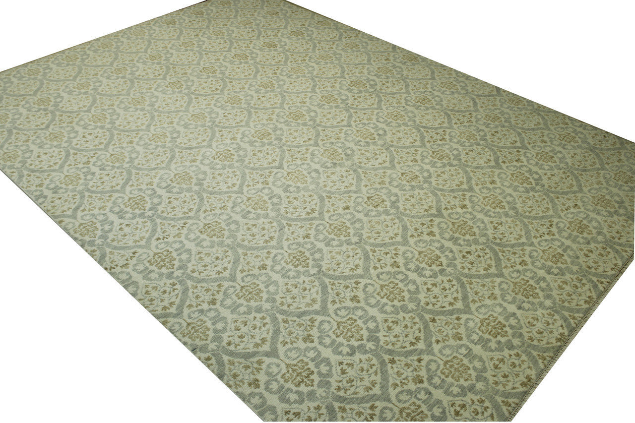 Tribal Ikat Wool Hand Knotted Rug 10.1x14.0 -b-150