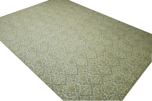 Tribal Ikat Wool Hand Knotted Rug 10.1x14.0 -b-150