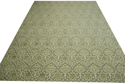Tribal Ikat Wool Hand Knotted Rug 10.1x14.0 -b-150