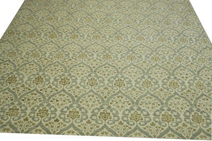 Tribal Ikat Wool Hand Knotted Rug 10.1x14.0 -b-150