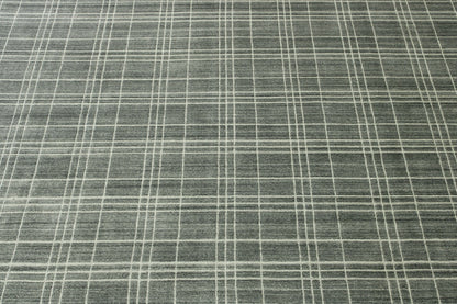 Modern Lines Design Wool Hand Loom Rug 10.0x13.10 -w2132