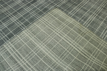 Modern Lines Design Wool Hand Loom Rug 10.0x13.10 -w2132