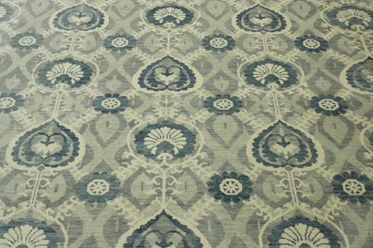 Tribal Ikat Wool Hand Knotted Rug 10.0x13.9 -b-142