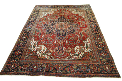 Tribal Antique Heriz Wool Hand Knotted Rug 9.6x13.6 -con-dav