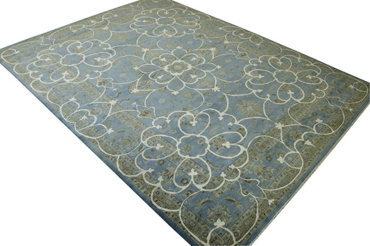 Traditional Agra Zigler Chobie Wool Hand Knotted Rug 10.1x13.3 -w20133