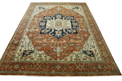 Tribal Heriz Wool Hand Knotted Rug 10.0x14.1 -w20116