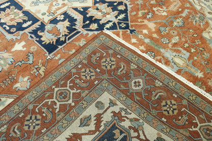 Tribal Heriz Wool Hand Knotted Rug 10.0x14.1 -w20116