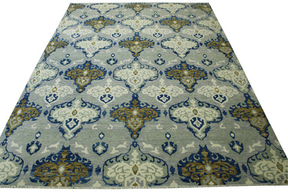 Modern Ikat Wool Hand Knotted Rug 10.2x14.0 -w2143