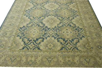 Oushak Whitewash Chobie Wool Hand Knotted Rug 10.2x14.0 -b-139