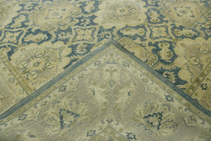 Oushak Whitewash Chobie Wool Hand Knotted Rug 10.2x14.0 -b-139