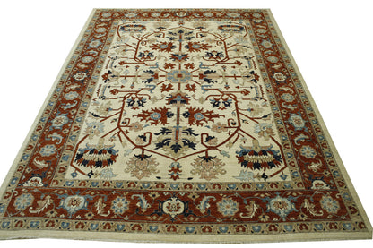 Tribal Fine Floral Sherapi Wool Hand Knotted Rug 10.0x13.9 -b-149