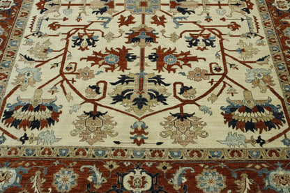 Tribal Fine Floral Sherapi Wool Hand Knotted Rug 10.0x13.9 -b-149