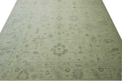 Oushak Whitewash Chobie Wool Hand Knotted Rug 10.2x13.11 -w20366
