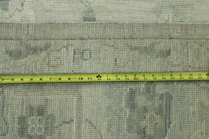 Oushak Whitewash Chobie Wool Hand Knotted Rug 10.2x13.11 -w20366