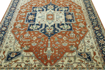 Tribal Heriz Wool Hand Knotted Rug 9.8x14.0 -w20120