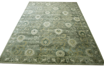 Oushak Ikat Wool Hand Knotted Rug 10.0x14.0 -w5020